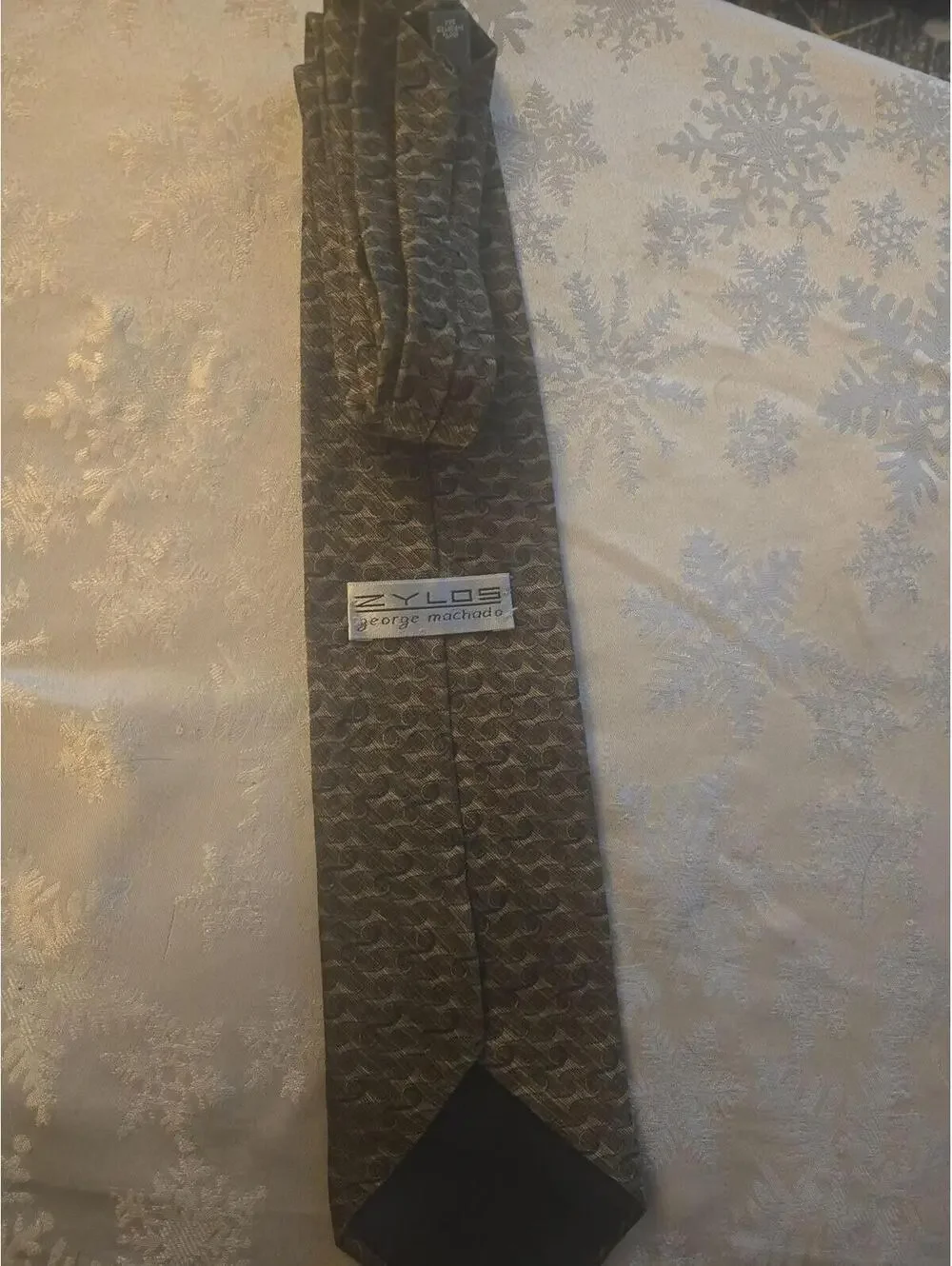 Zylos by George Machado Vintage Abstract Silk Geometric Tie